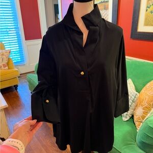 Tuckernuck Black Blouse with Gold Accents